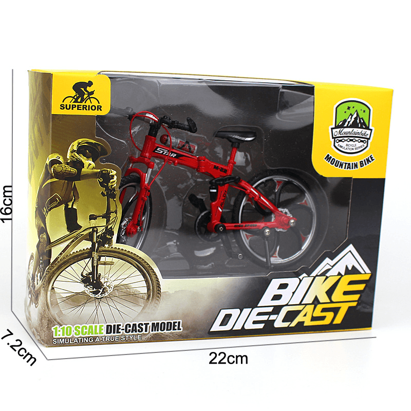 1:10 Mini bicicleta modelo que se puede abrir plegable bicicleta de montaña curva carreras aleación modelo Juguetes