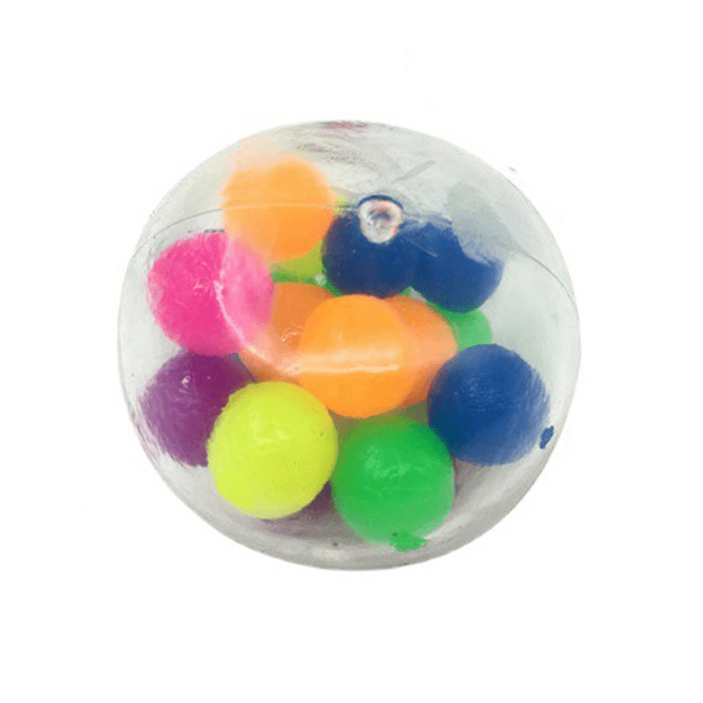 Stress Relief DNA Squeeze Balls Rainbow Stress Ball Clear Silicone Sensory Squeeze Balls for Stress-Relief and Better Focus Toy for Kids and Adults