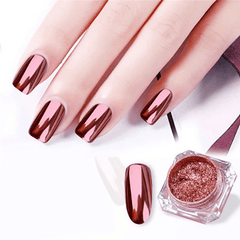 2 Rose Gold Chrome Nail Powder Mirror Effect Nail Pigment Gel Polish Salon Dust for Manicure and Makeup