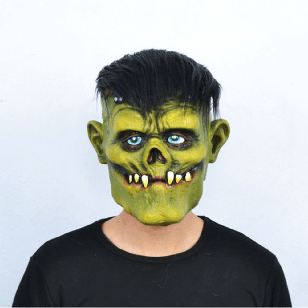 Gruselige grüne Zombie-Gesichtsmaske für Halloween-Spielzeug