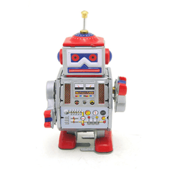 Classic Vintage Clockwork Wind up Robot Kids Children Reminiscence Tin Toys with Key