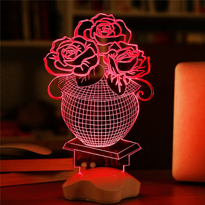 Creative Optical Illusion 3D Light Office Home Decor Gift Luminous USB Led Light Lámpara de mesa de escritorio