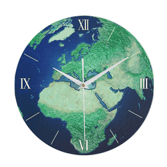 Retro Creative Wall Clock Luminous Earth Glow in the Dark Home Decor