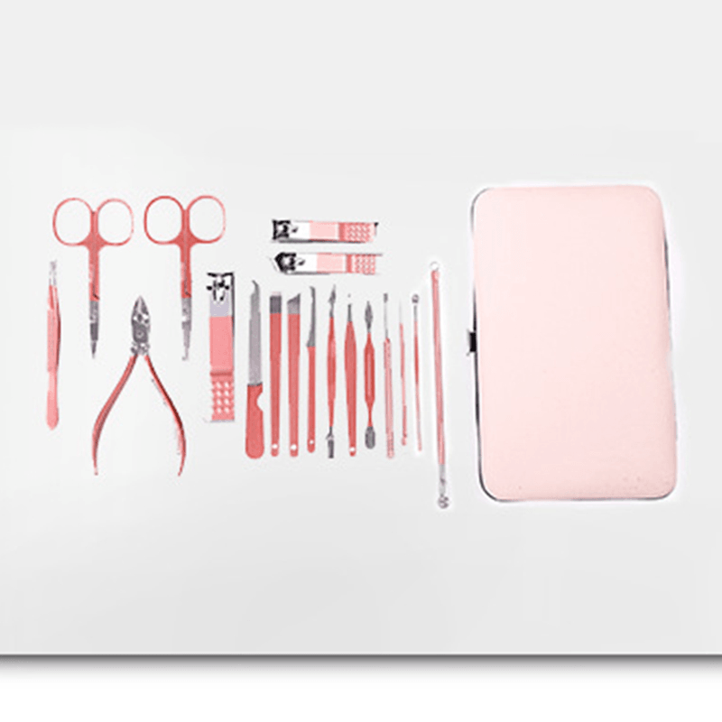 Professional Stainless Steel Manicure Tools Pink Olecranon Nail Scissors Nail Clipper Tool Set