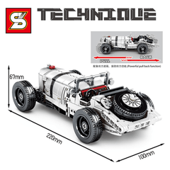 Building Blocks Assemble Retro Vintage Cars Antique Car Models Children'S Toy Cars Pull Back Cars Toys