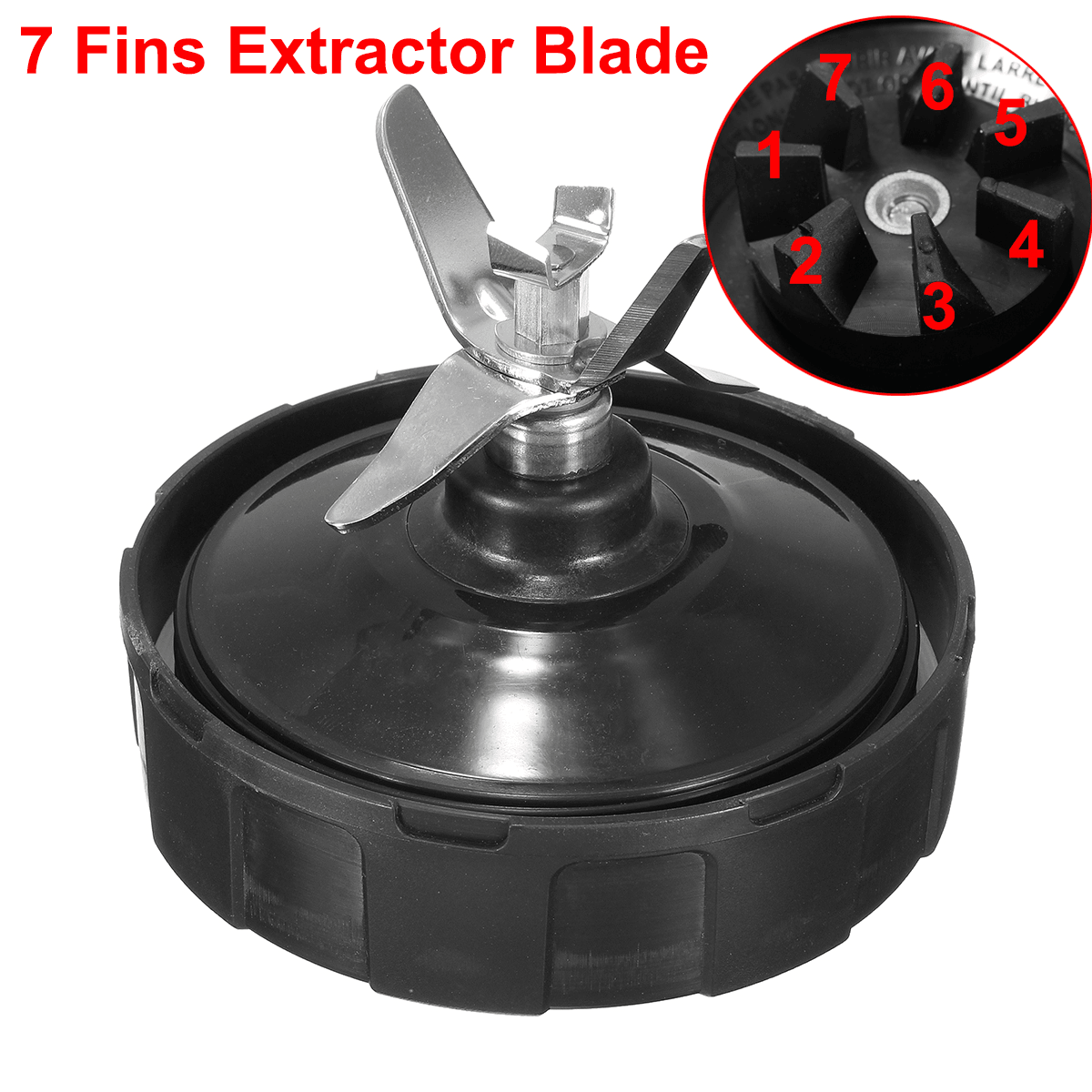 7 Fins Blender Extractor Blade Assembly Replacement for Nutri Ninja BL487 BL488W BL490 BL492 BL492W