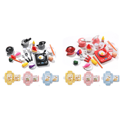 36-teiliges Simulations-Mini-Küchen-Kochen-Rollenspielset, Lernspielzeug mit Lichtern und Musik als Geschenk für Kinder