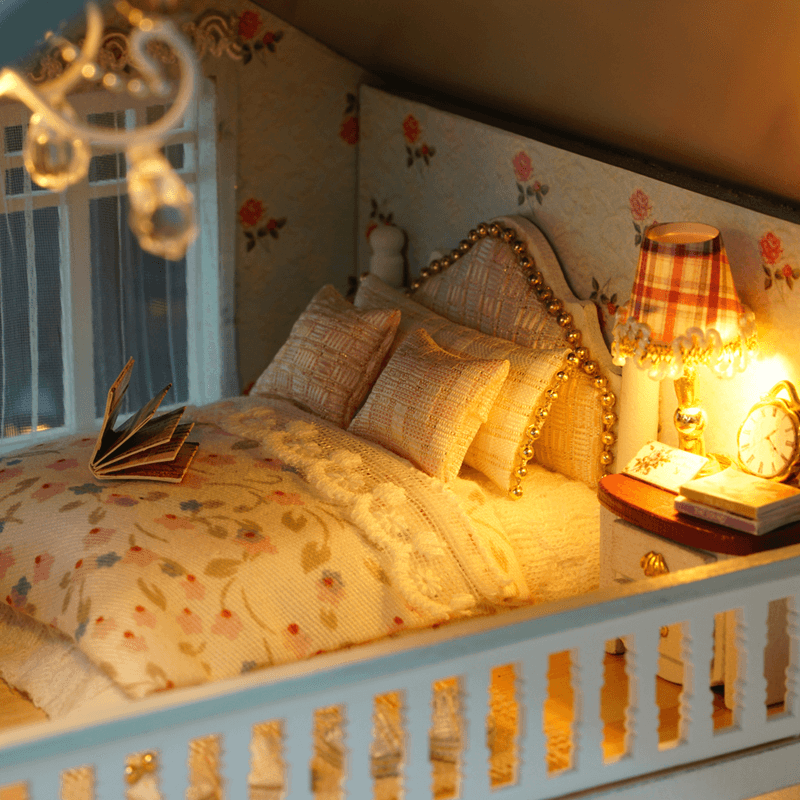 Cuteroom A-035-A Queens Town DIY Dollhouse Miniature Model with Light Music Collection Gift