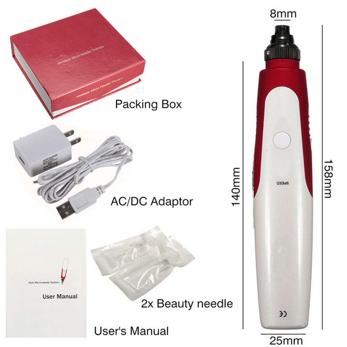 Anti Aging Electric Pen Stamp Auto Facial Micro Needle Roller Skin Acne Remove Beauty Machine