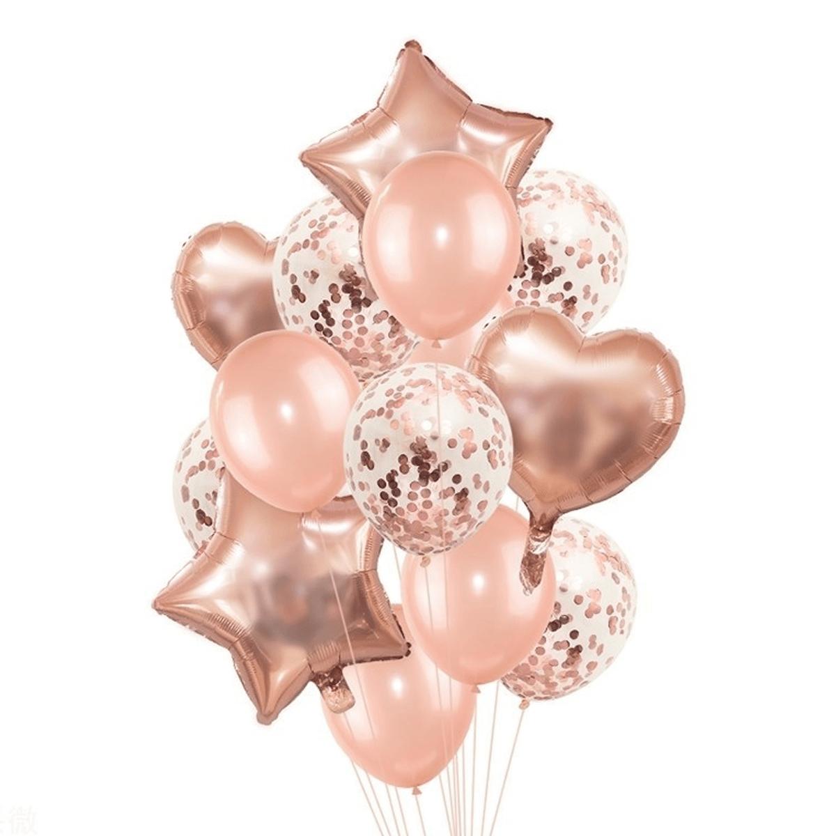 48 Stück Roségold-Geburtstagsfeier-Luftballons, alles Gute zum Geburtstag, Buchstaben-Folienballon-Dekor