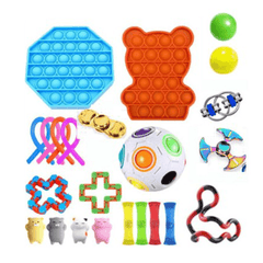 DIY Fidget Toys Set Squeeze Dice Drawstring Magic Cube Stress Relief and Anti-Anxiety Toys for Kids and Adults