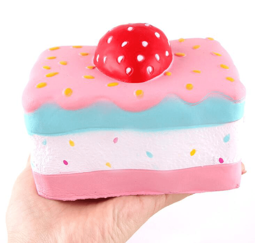 Kiibru Strawberry Mousse Cake Squishy 10*8*8.5CM Licensed Slow Rising with Packaging Collection Gift