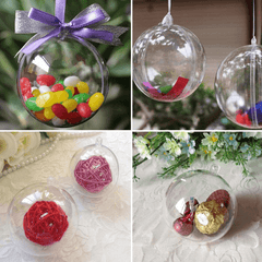 5Pcs Christmas Tree Decoration Clear Hanging Ball Gift Candy Hanging Decration Ball