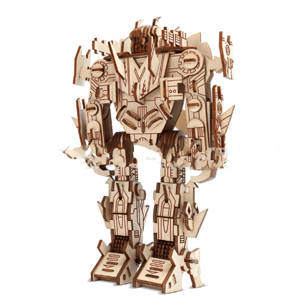 3D Three-Dimensional Puzzle Wooden Educational Toys Decompression Assembled Robot Model Indoor Toys