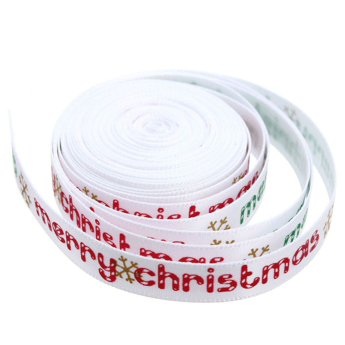 5 Yard 10Mm Printed Merry Christmas Tree Grosgrain Ribbon DIY Craft