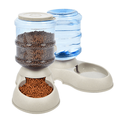 3.75L Portable Automatic Pet Dog Food Water Bottle Dispenser Dish Bowl Feeder