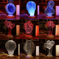 Creative Optical Illusion 3D Light Office Home Decor Gift Luminous USB Led Light Desk Table Lamp