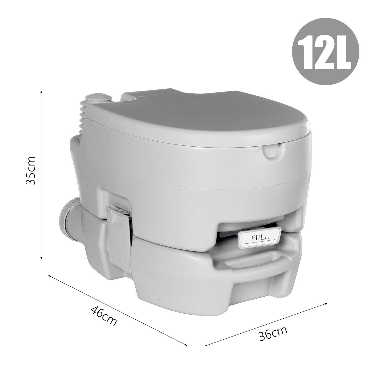 Toilette portatile da 10 l/12 l/20 l per anziani, casa, viaggi, campeggio, toilette, vasino, per interni ed esterni