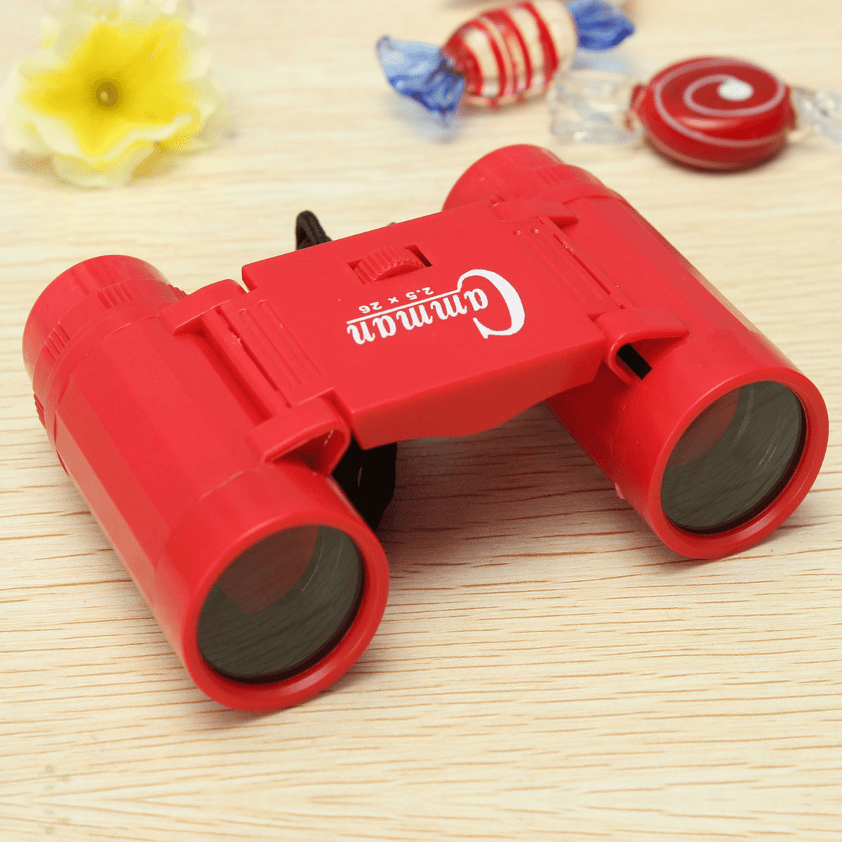 Telescopio binocular de juguete con aumento de 2,5 X 26 para niños y correa para el cuello