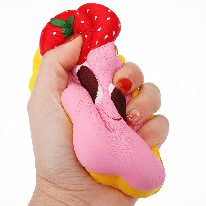 Taburasa Strawberry Facial Expression Cake Squishy 14Cm Slow Rising with Packaging Collection Gift