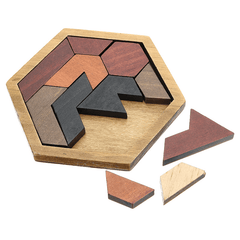 Rompecabezas para niños Juguetes de madera Tablero de rompecabezas Tangram Forma geométrica Juguete educativo para niños