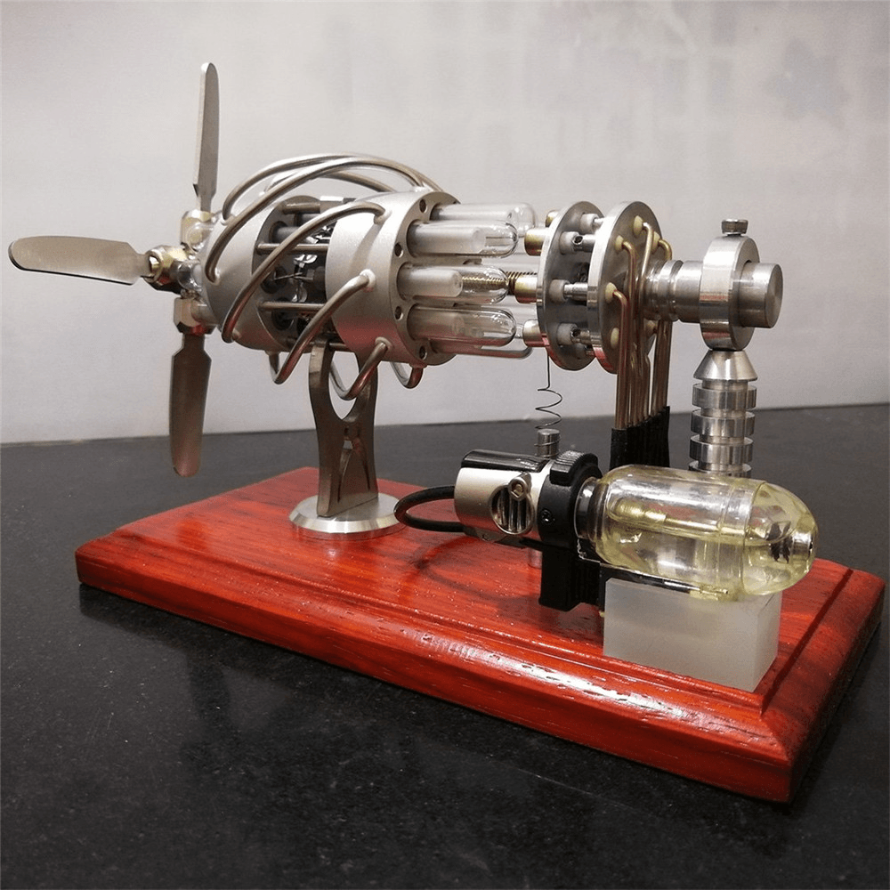 STARPOWER 16-Zylinder-Quarzrohr-Heißluft-Stirlingmotor mit externer Verbrennung, Modell STEM-Motor