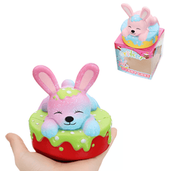 Oriker Squishy Rabbit Bunny Cake Cute Slow Rising Toy Soft Gift Collection with Box Packing