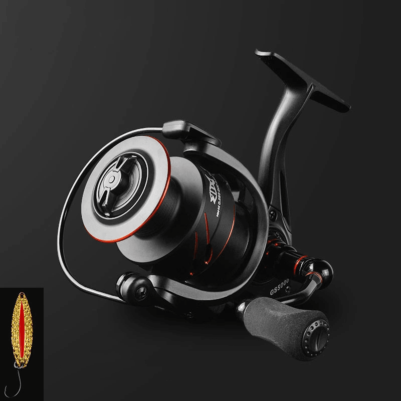 LINNHUE 5.0:1 Max Drag 10Kg Power Fishing Reel Full Metal Spool Spinning Reel Smooth Sea Carp Fishing Reel Black