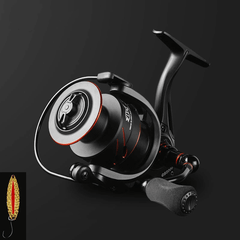 LINNHUE 5.0:1 Max Drag 10Kg Power Fishing Reel Full Metal Spool Spinning Reel Smooth Sea Carp Fishing Reel Black