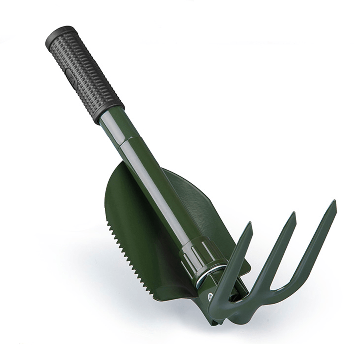 Stainless Steel Folding Camping Shovel Rake Spade with Bottle Opener Compass for Outdoor Camping Survival