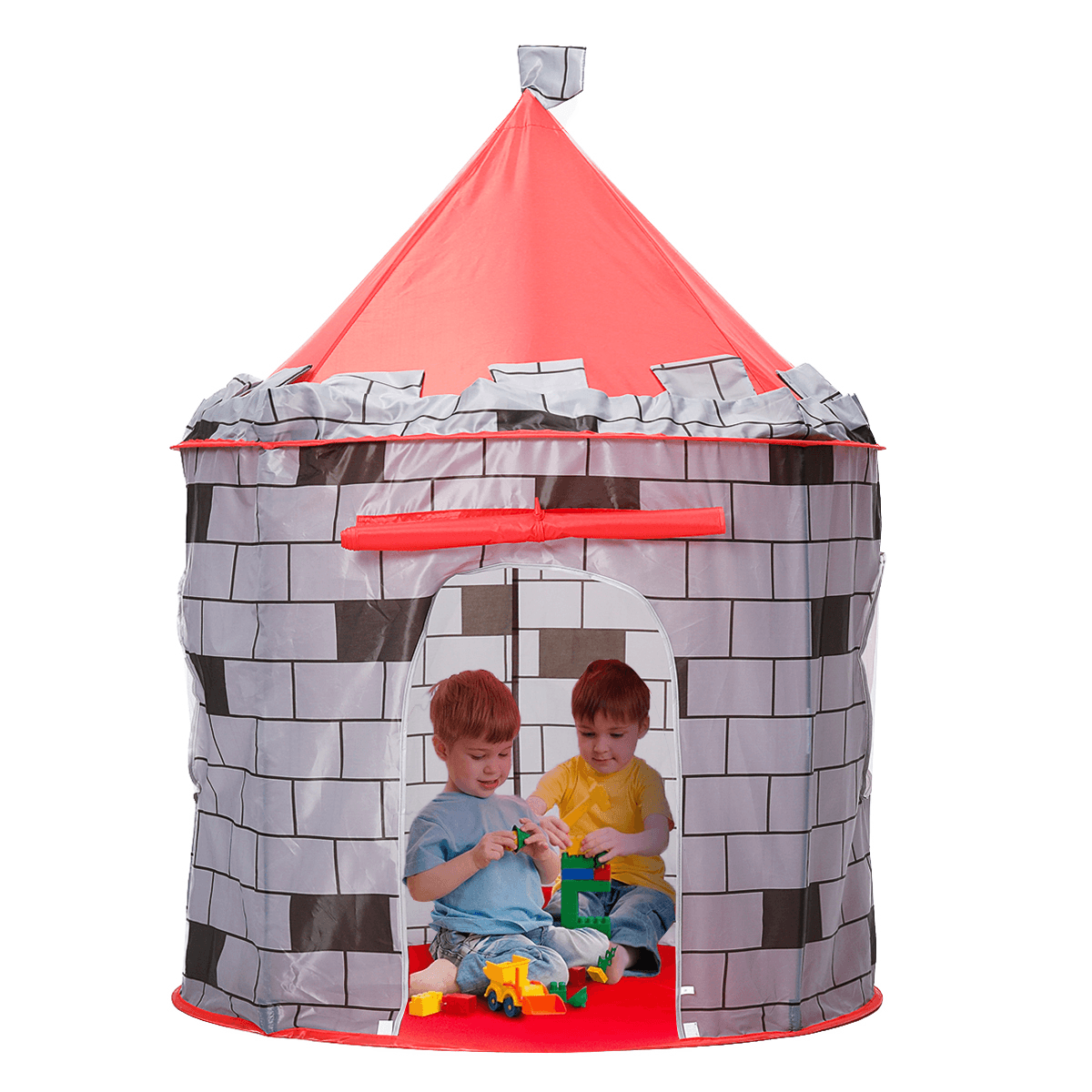 Knight Themed Folding Castle Pops up Tent Play Toys for Kids Indoor Outdoor Playhouse Gift