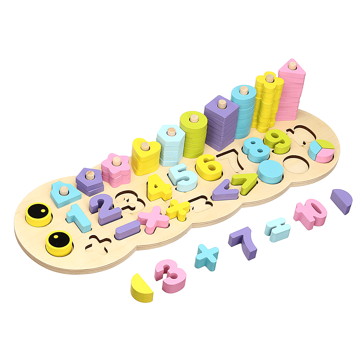 3 in 1 Education Assembling Logarithmic Board Digital Shape Building Block Toys