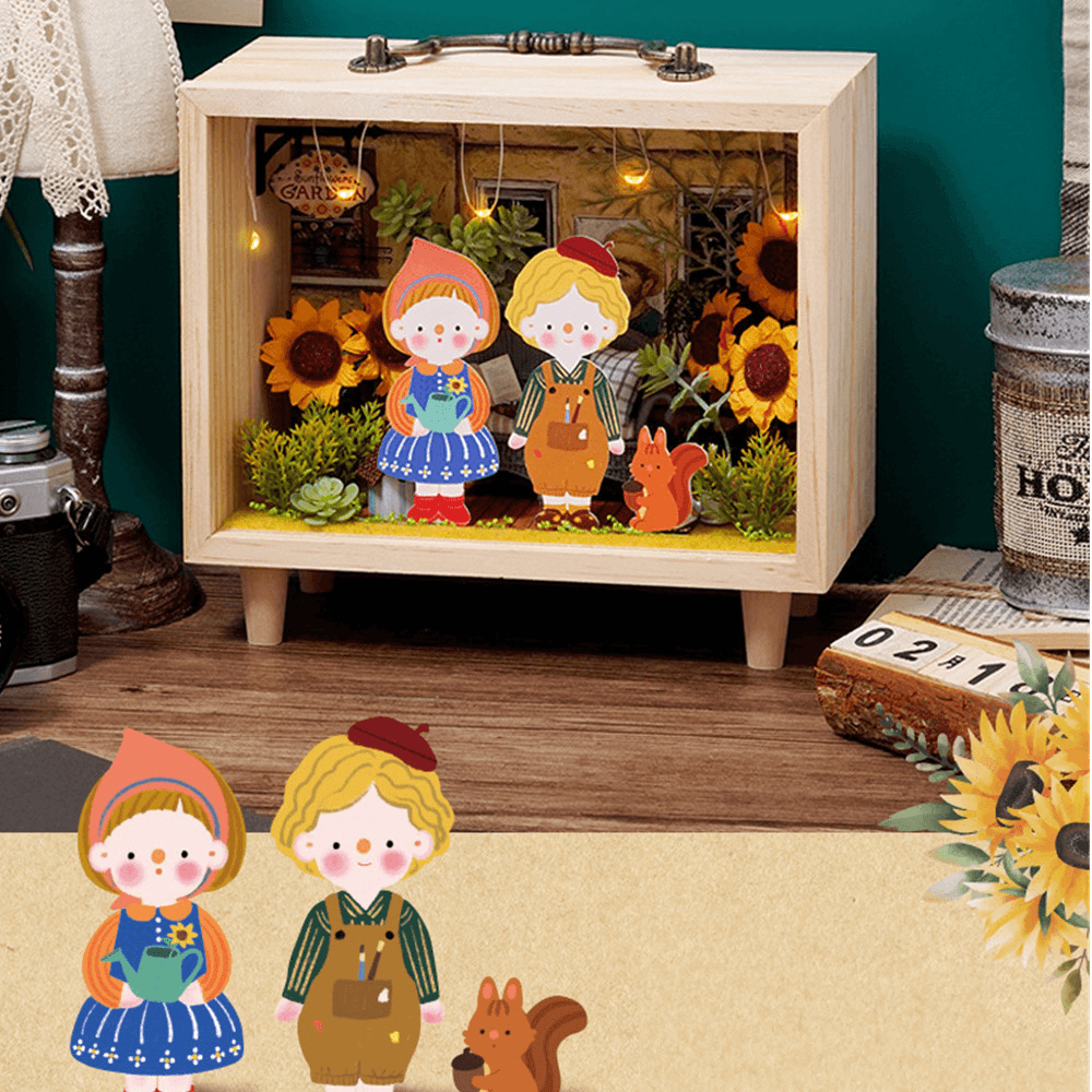 CUTEROOM DIY Wooden Box Series Hanamaji Trilogy Doll House Model Toy Gift Decoration for Girlfriend and Child