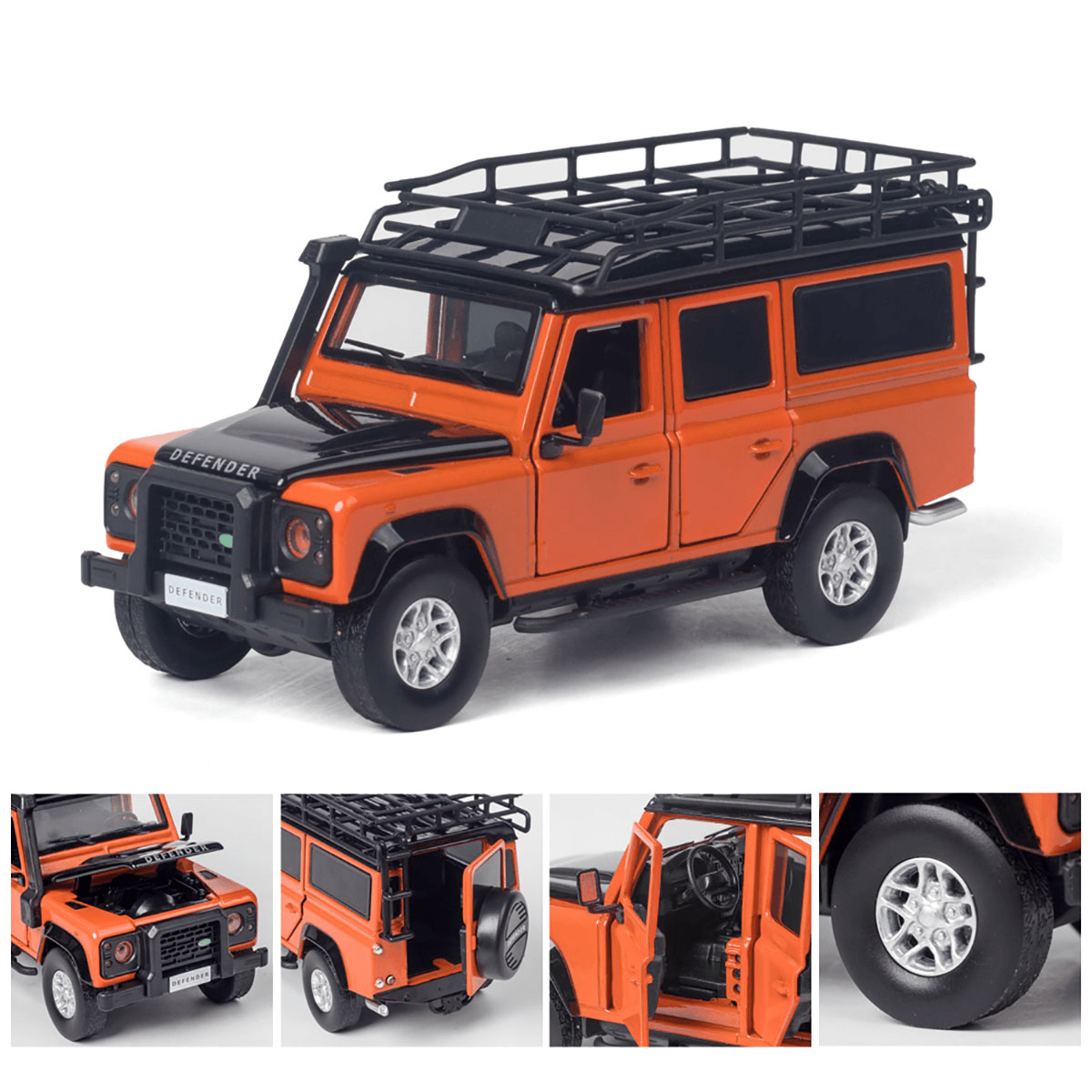 1:32 Legierung Land Rovers Defenders Hinterrad Zurückziehen Diecast Auto Modell Spielzeug mit Sound Licht für Geschenk Sammlung