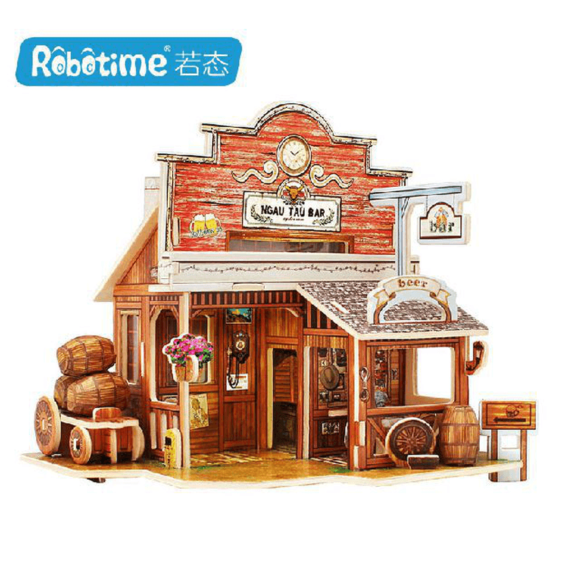 Robotime Doll House Miniature with Furniture Wooden Dollhouse Toy Decor Craft Gift