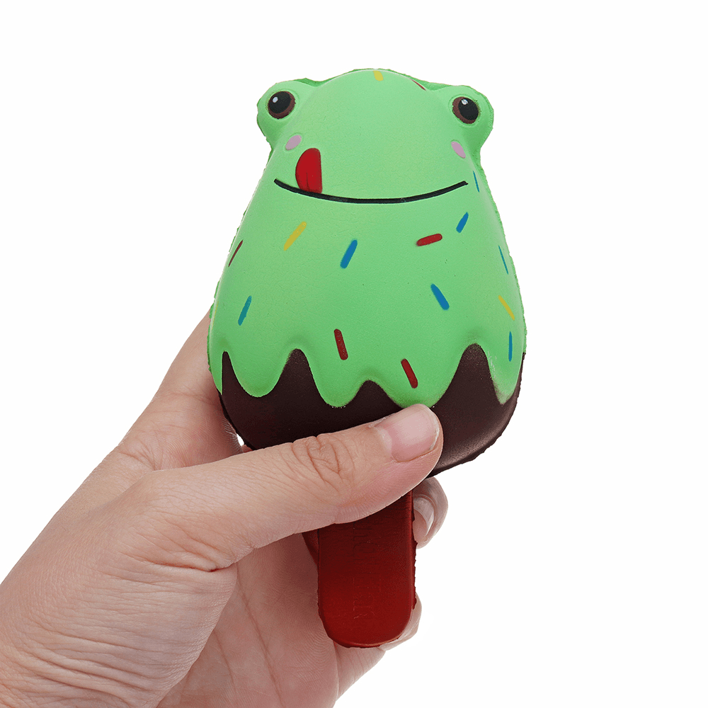 Sanqi Elan Frog Popsicle Ice-Lolly Squishy 12*6CM Licensed Slow Rising Soft Toy with Packaging