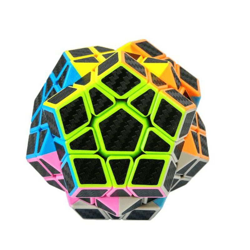 5Pcs per Box Carbon Fibre Magic Cube Pyraminx Dodecahedron Axis Cube 2X2 and 3X3 Cube Speed Puzzle