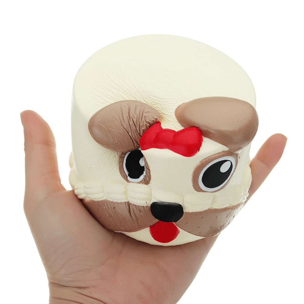 Hundekopf-Squishy, ​​9 x 6 cm, langsam aufsteigend, mit Verpackung, Sammlung, Geschenk-Stofftier