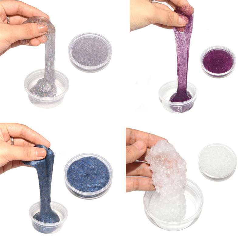 4PCS Kiibru Slime DIY Glitter Shiny Crystal Clay Rubber Mud Plasticine Toy Gift Stress Reliever