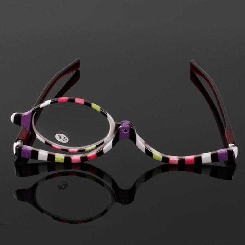 Colorful Magnifying Makeup Glasses Eye Spectacles Reading Glasses Flip down Lens Folding for Women Cosmetic Make Up