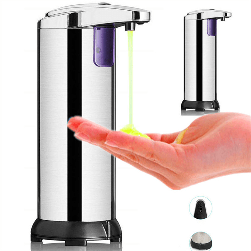 Dispenser automatico di sapone liquido da cucina per bagno cromato da 250 ml No-Touch Hand Free