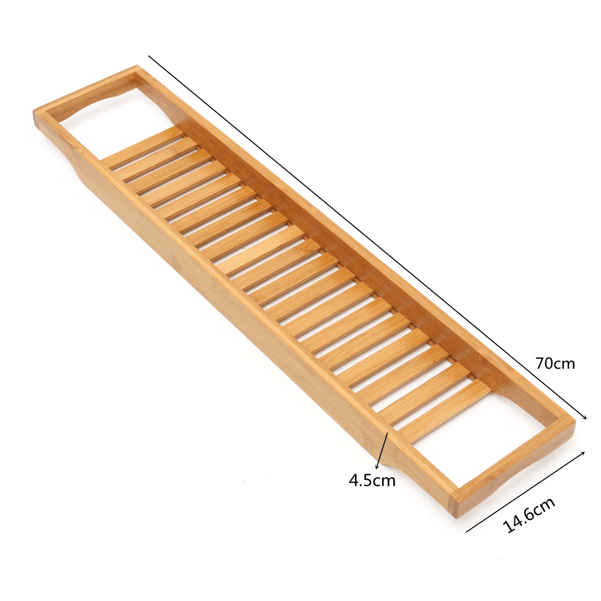 Bathroom Bamboo Bath Shelf Caddy Wine Holder Tub Tray over Bathtub Rack Support Storage