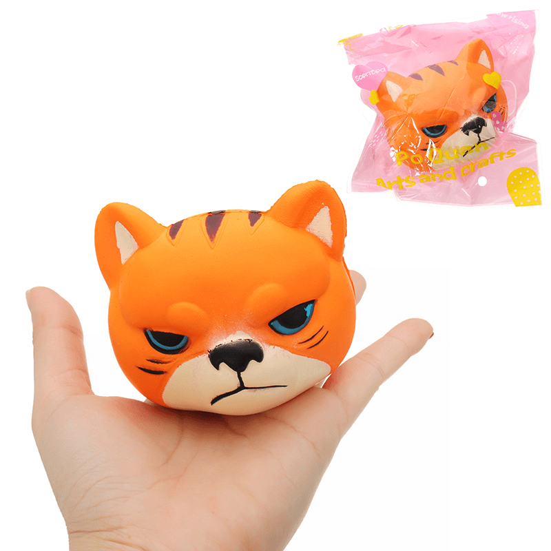 Tiger Squishy 8*7*6.5Cm Slow Rising with Packaging Collection Gift Soft Toy