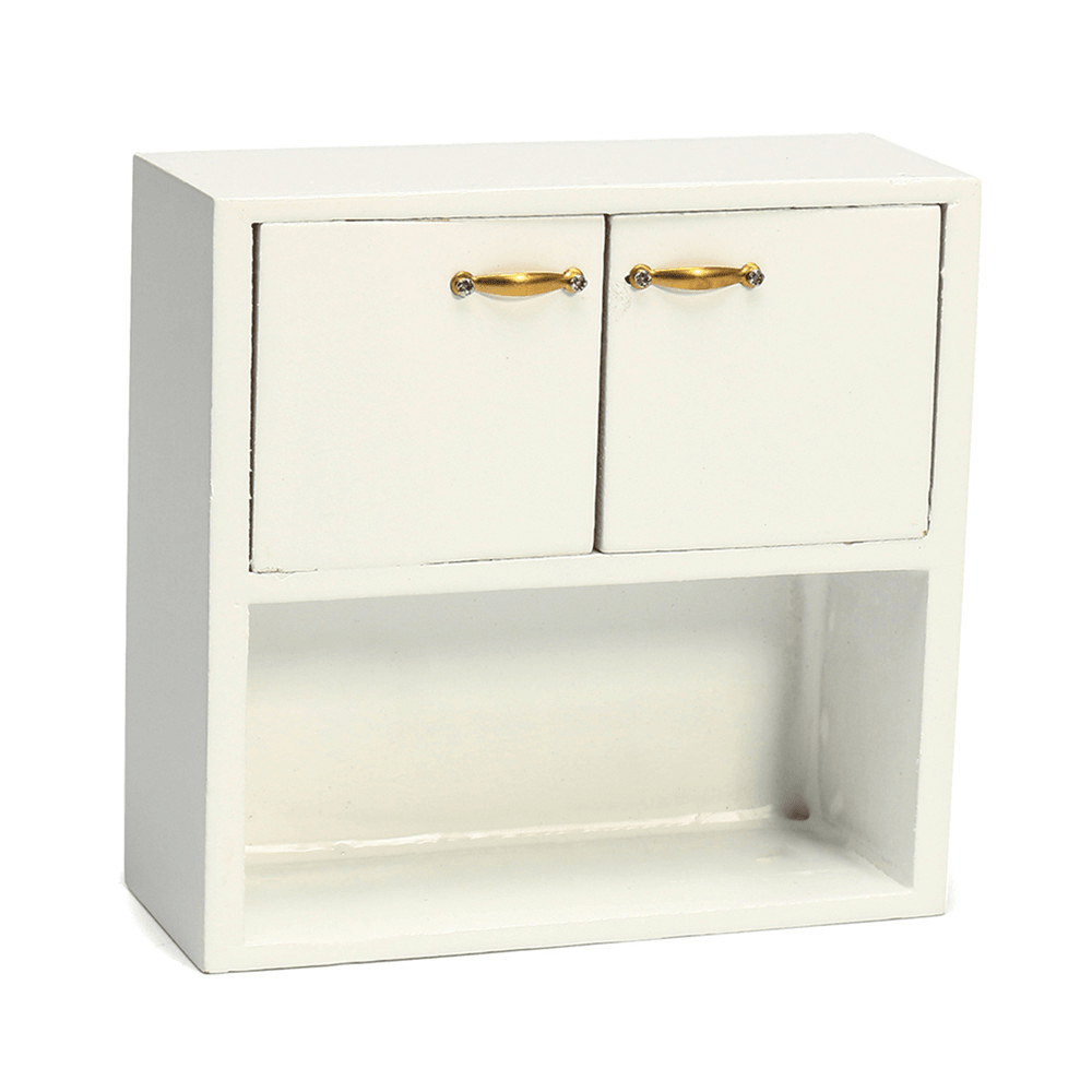 1:12 Puppenhauszubehör Holzmöbel Schrank Schrank mit 4 Abschnitten