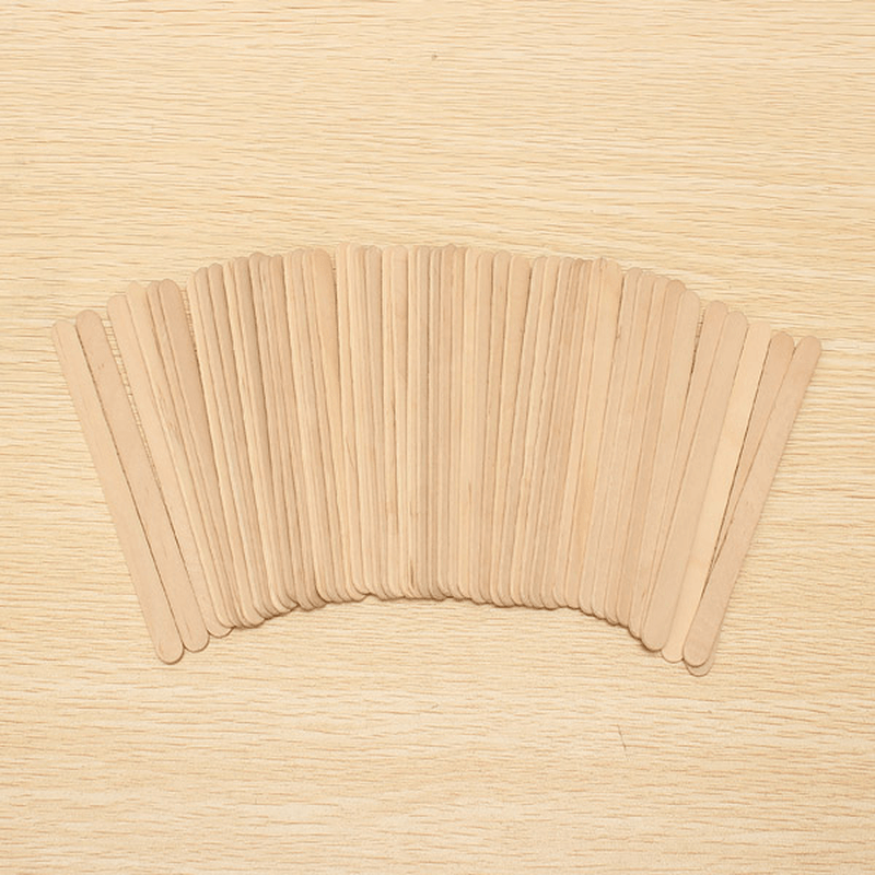 50Pcs a Bundle of Ice Cream Sticks 140 * 10 * 2 Mm Ecru Popsicle Sticks