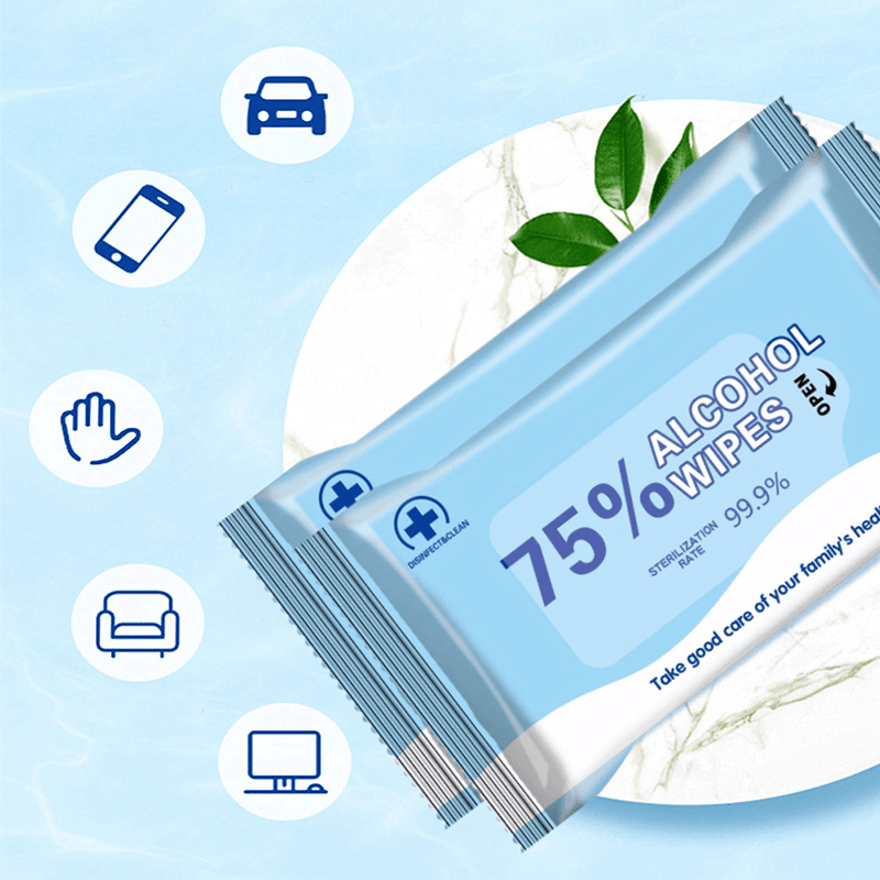 10Pcs/Bag Portable Household Disposable Alcohol Wet Wipes Antiseptic Cleaning Sterilization Paper for Healthcare