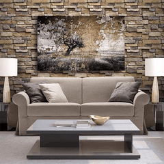 45Cm X 10M Stone Wall Wallpaper Roll 3D Effect Vinyl Wallcovering Realistic Textured Paper