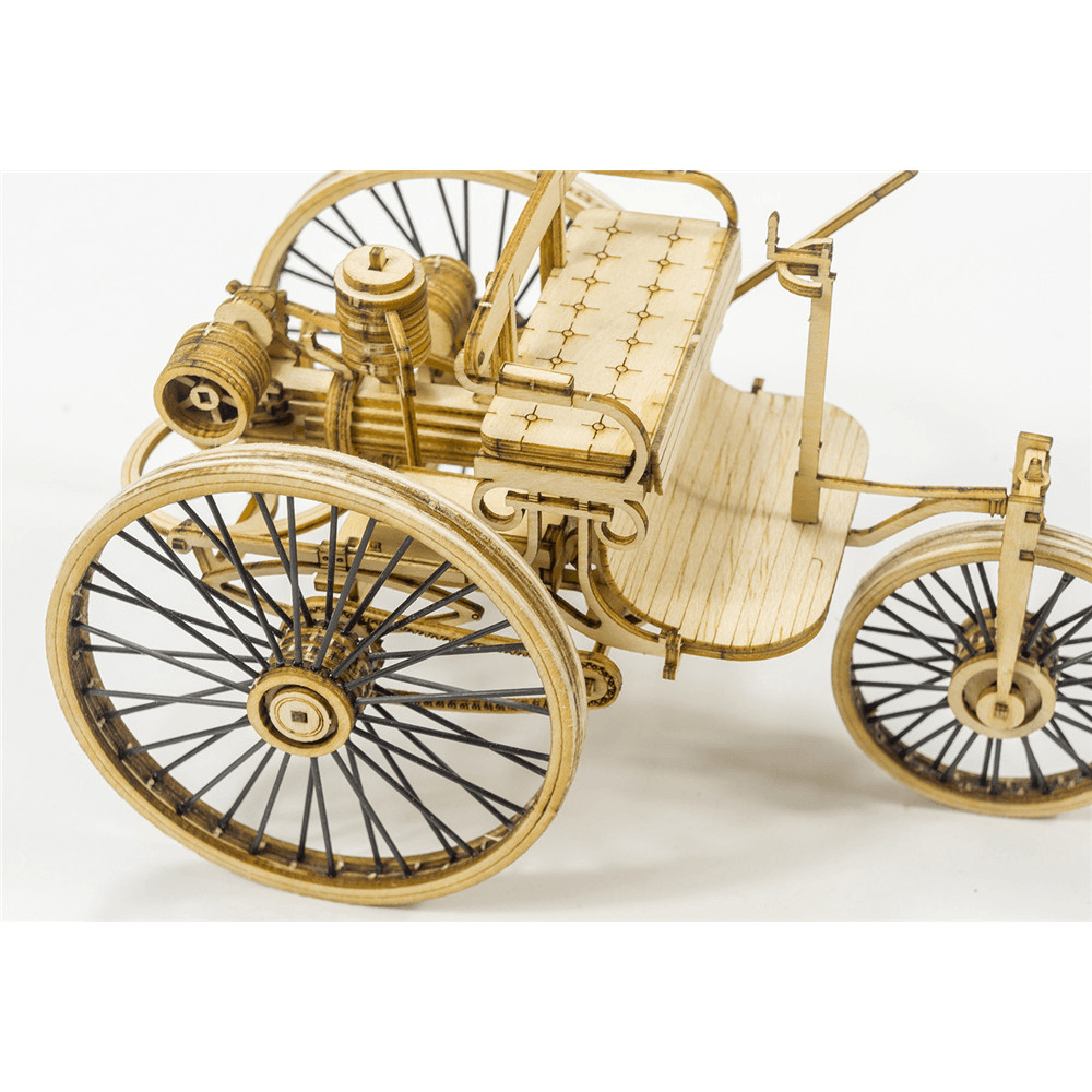 Simulation Bike Model DIY Wooden Assembled Vehicle Vintage II Static Collection Model Toy