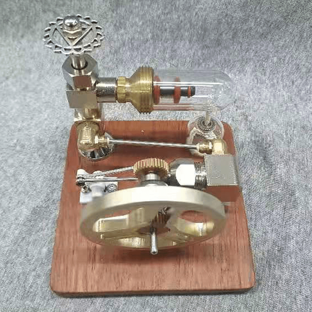 Stirling Engine Model Free Piston Adjustable Speed External Combustion Engine with Vertical Flywheel Physics Science Toy