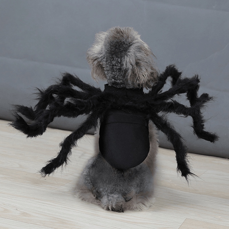 Pet Halloween Funny Spider Clothes Cat Dog Horror Simulation Plush Spider Clothes for Party Dress